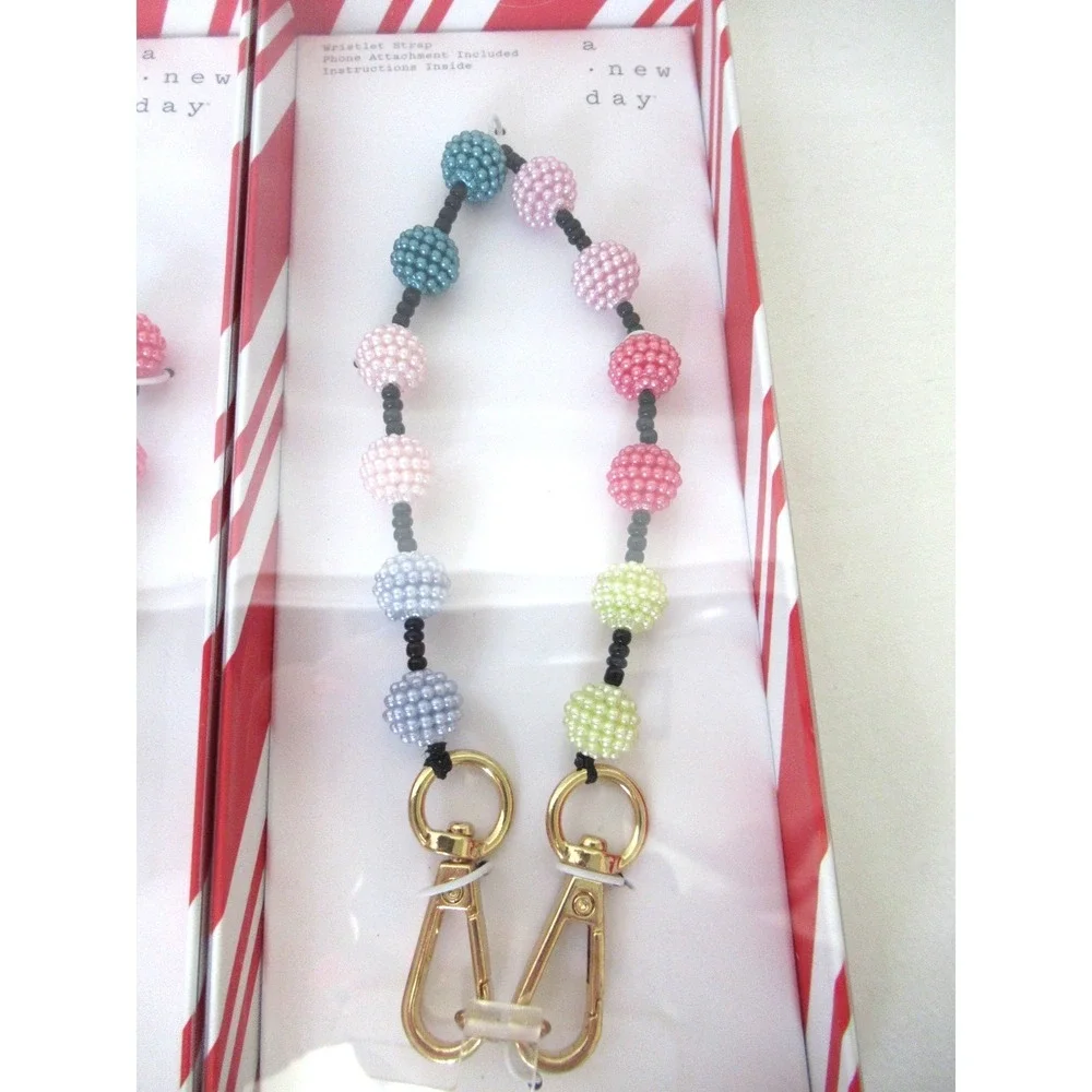 X3 A New Day Wristlet Strap Phone Attachment Multi-Color Beaded Design NEW